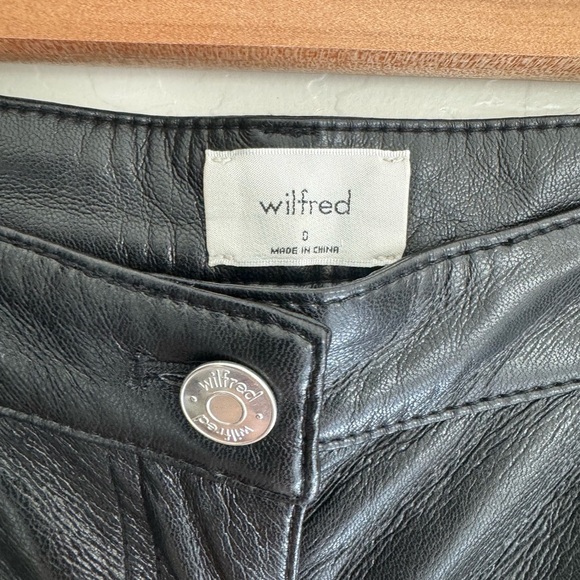 Wilfred Aritzia Melina Vegan Faux Leather High Waisted Pants Black Size 0 - Picture 4 of 9